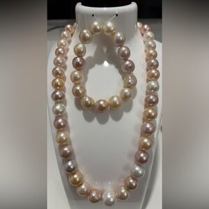 Real Multicolored Pearls set
